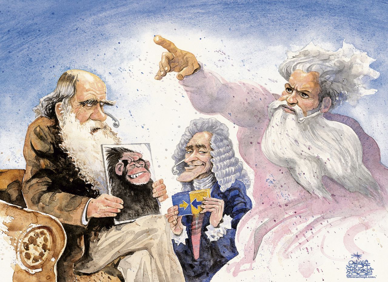 Oliver Schopf, Fiktive Talkshow: Charles Darwin gegen Gott, Moderation Voltaire, 2006